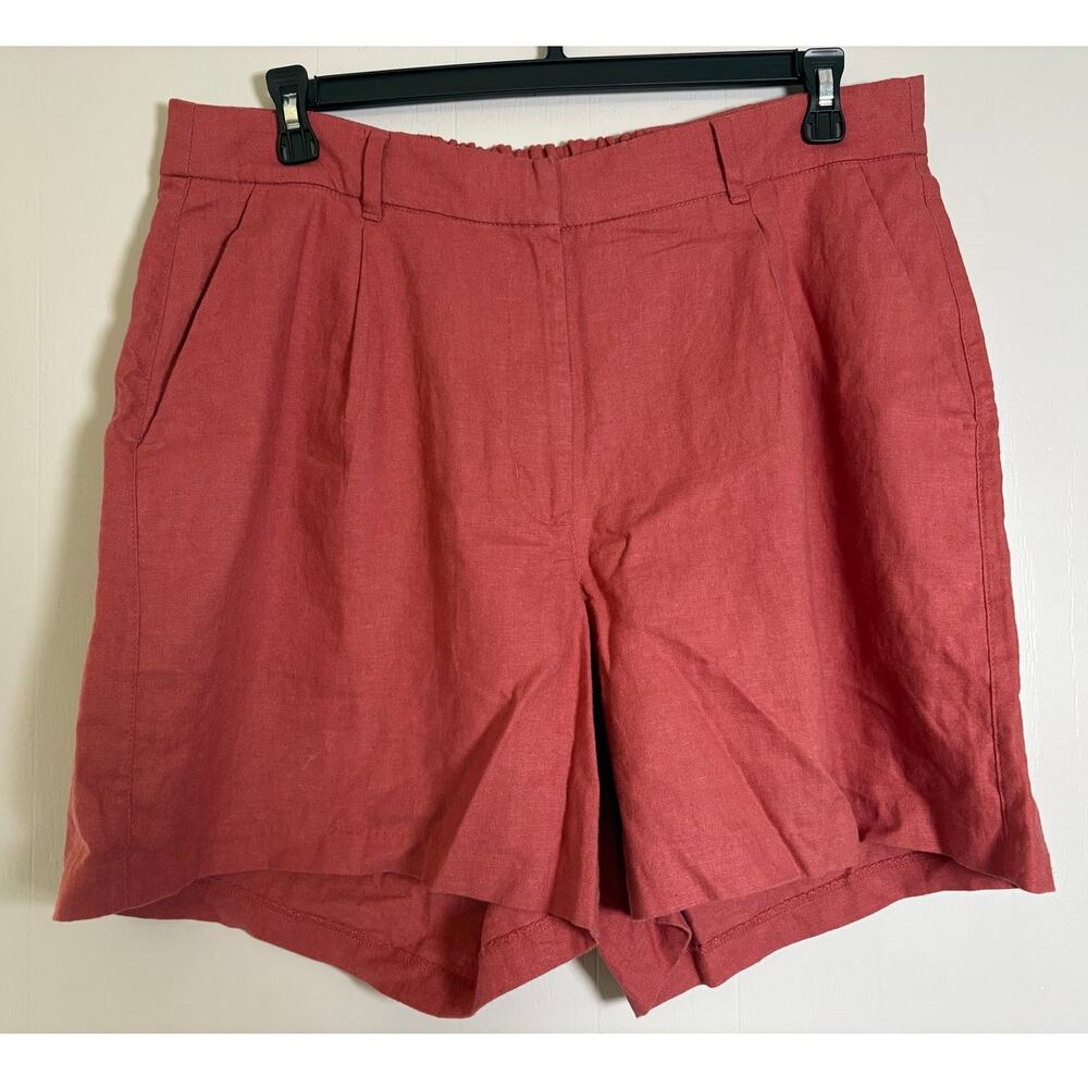 Old Navy XL Elastic Waist Linen Blend Trouser Shorts Mineral Rouge